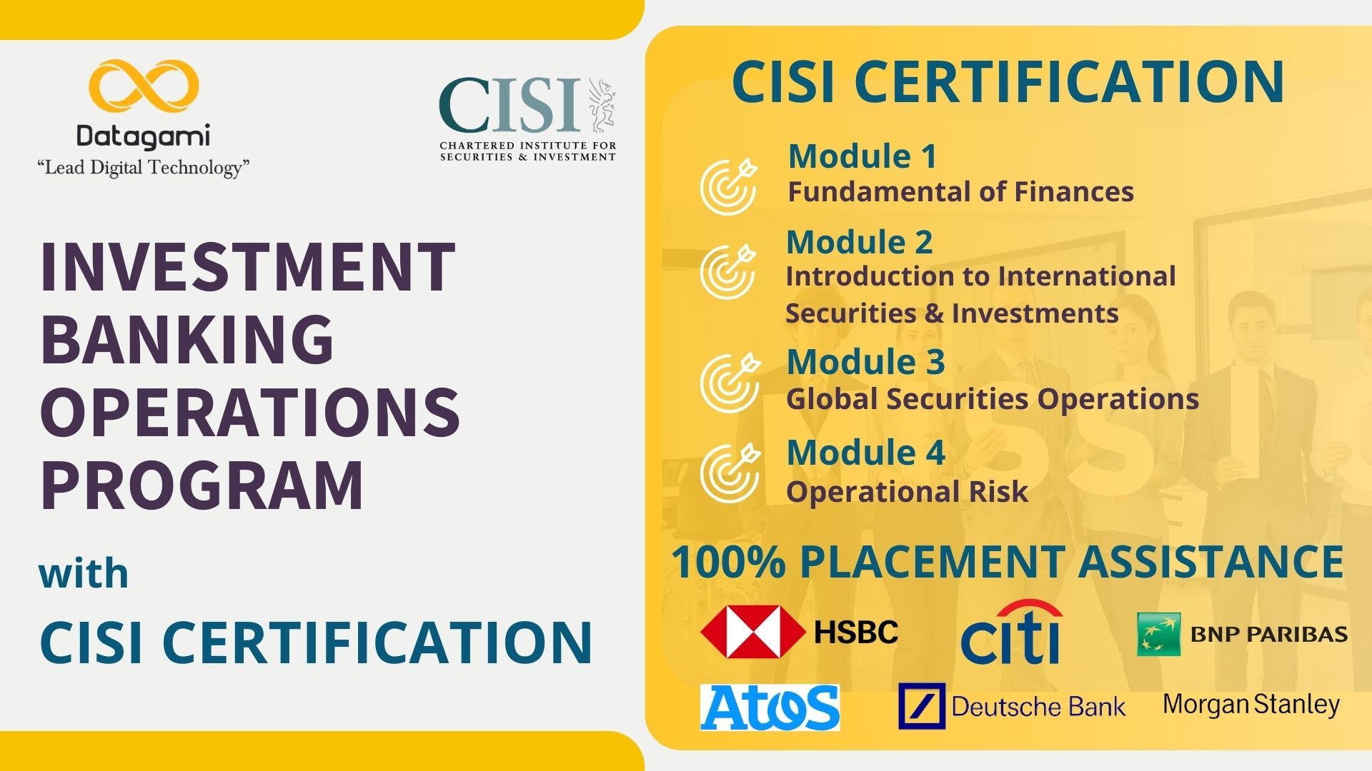 Investment Banking Operations Program- CISI